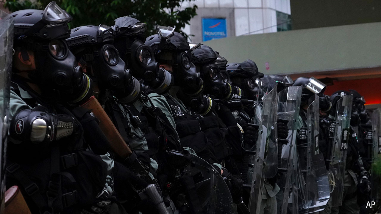 Riot police on the streets of Hong Kong